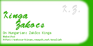 kinga zakocs business card